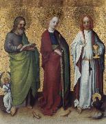 Stefan Lochner Saints Matthew,Catherine of Alexandria and John the Vangelist France oil painting reproduction